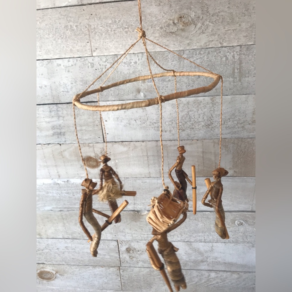 Unique folk art rattan mobile
